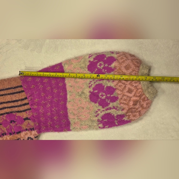 Vici Pink and Purple Patterned Turtleneck Sweater,  Size L. - Picture 13 of 16